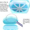 UYVEIS 2 Pcs Denture Cups for Soaking Dentures Invisible Braces Storage, Denture Case Office, Retainer Bath with Drain Basket(Light Blue) view 3