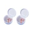 UYVEIS 2 Pcs Denture Cups for Soaking Dentures Invisible Braces Storage, Denture Case Office, Retainer Bath with Drain Basket(White) view 1