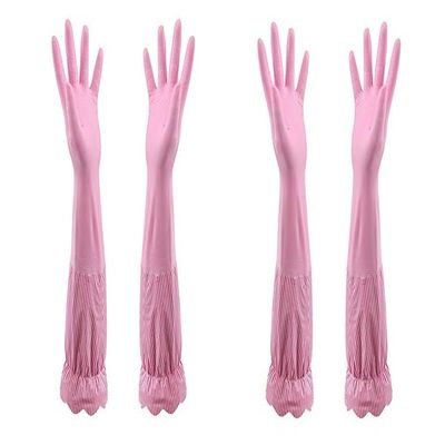 EOPZO Reusable Long Elbow Hand Gloves,Safety Kitchen for Dish-Washing, Cleaning, Gardening, Laundry multipupose usable gloves (PINK)