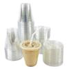 12OZ Disposable Pet Cold Clear Cups with Flat Lids Lids and Plastic Wrapped Straws Perfect for Smoothies, Iced Coffee, Juices, Cocktails and Soda (100) view 1