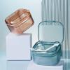 UYVEIS Denture Bath Case with Drain Basket, Portable Travel Denture Cups for Soaking Dentures, Denture Soaking Container Retainer Bath(Orange,C) view 3