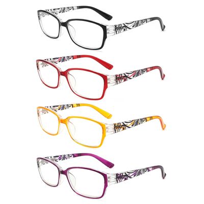 DONGDI Reading Glasses (4 MIX COLOUR, 3, Diopters, Clear)