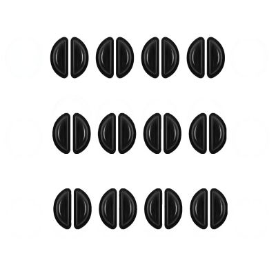 12 Pairs Soft Silicone Adhesive Eyeglass Nose Pads Non Slip with 3.5 Mm/ 0.4 Inch Thickness Air Bag for All Type Full Plastic Frames, Sunglasses, Reading Glasses (Black)