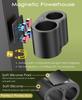 eddyrise Silicone Cigar Holder for Golf Cart Dual Slot Design with 4 Powerful Magnets, Universal Golf Cart Cigar Holder Magnetic, One-Hand Operation Attach to Metal or Lies Flat Black view 2