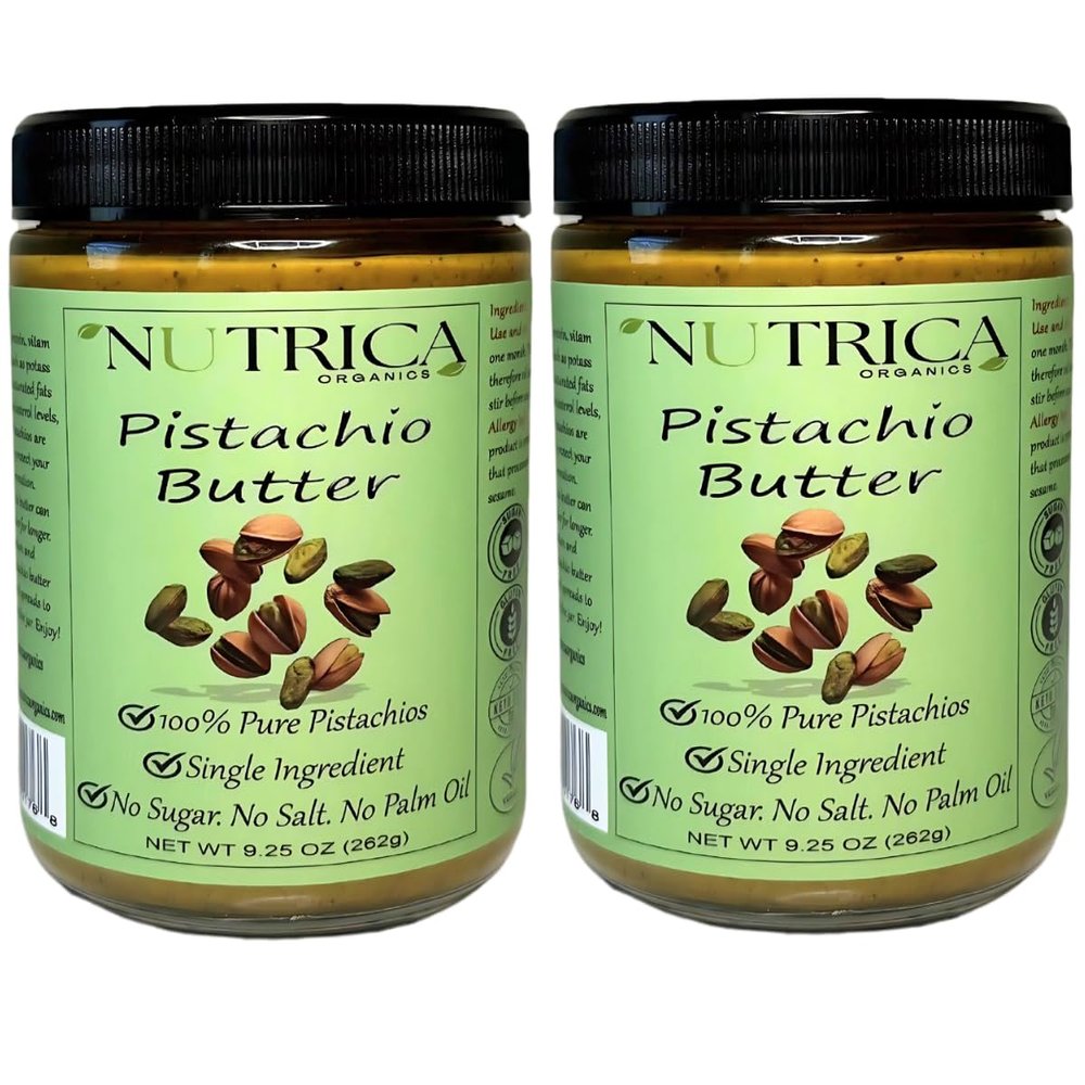100% Pure Pistachio Butter, Single Ingredient, No Salt, No Sugar, No Palm Oil, No Additives, Vegan, Plant Based Protein, Premium Roasted Pistachios, Perfect For Dubai Chocolate With Knafeh. 18.5oz (525gr)