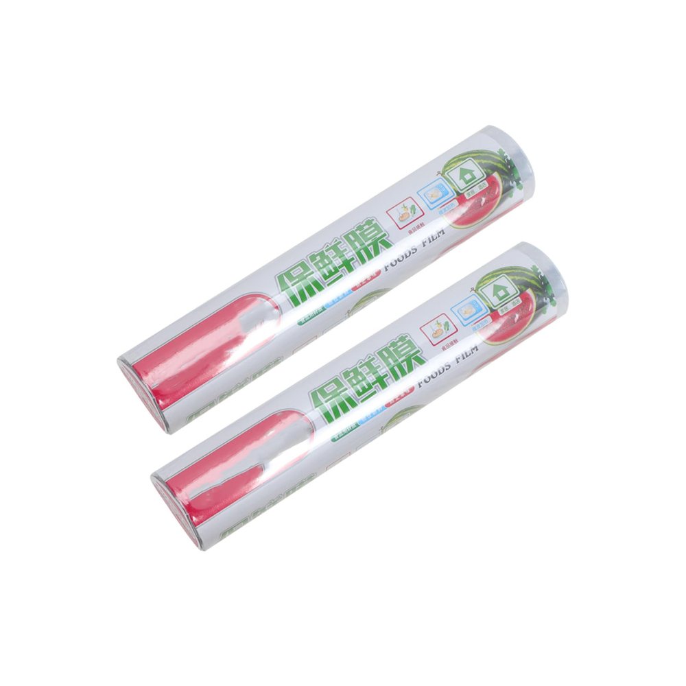 Healvian 2rolls Disposable Food Cling Wrap Lure Packaging Airtight Food Service Film Slide Cutter for Kitchen