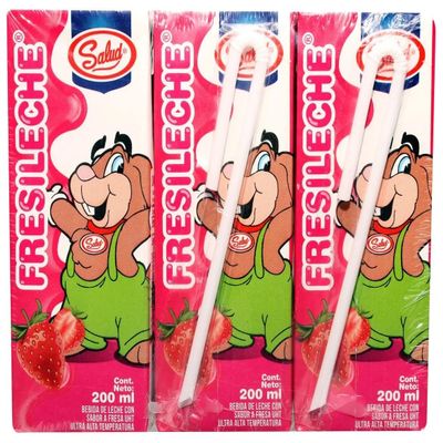 Salud Strawberry Milk Boxes Made with Real Strawberry & Whole Milk - 4g Protein, Calcium & Vitamin A, Leche Fresa - Perfect for Lunchboxes - 6.75 oz each, (6 Pack)