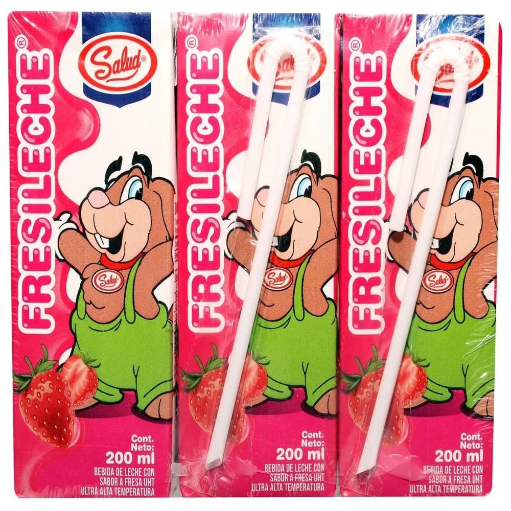 Salud Strawberry Milk Boxes Made with Real Strawberry & Whole Milk - 4g Protein, Calcium & Vitamin A, Leche Fresa - Perfect for Lunchboxes - 6.75 oz each, (6 Pack)