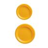 KOCKSHION 1set Disposable Plastic Tableware Set Multi-purpose Party Dinnerware Kit Yellow Includes and Plates Each Disposable Cups for Easy Party Supplies view 3