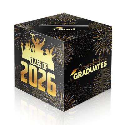 2026 Graduation Card Box Holder, Grad Congrat Decoration Box, Envelope Receiving Graduation Party Celebration Black