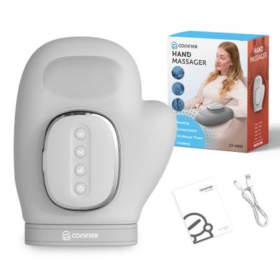 COMFIER Wireless Hand Massager with Heat and Compression,2025 Updated Larger Electric Finger Massage for Arthritis and Carpal Tunnel,Wrist