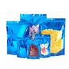 100 PCS Smell Proof Mylar Bags, Resealable Packaging Sealable Bags, Stand Up Aluminum Foil Pouch Bags with Clear Window for Food Storage, Jewelry,Cookie,Small Business Packaging(Blue 4.7x7.9inch) view 1