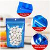 100 PCS Smell Proof Mylar Bags, Resealable Packaging Sealable Bags, Stand Up Aluminum Foil Pouch Bags with Clear Window for Food Storage, Jewelry,Cookie,Small Business Packaging(Blue 4.7x7.9inch) view 2