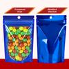 100 PCS Smell Proof Mylar Bags, Resealable Packaging Sealable Bags, Stand Up Aluminum Foil Pouch Bags with Clear Window for Food Storage, Jewelry,Cookie,Small Business Packaging(Blue 4.7x7.9inch) view 3