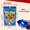 100 PCS Smell Proof Mylar Bags, Resealable Packaging Sealable Bags, Stand Up Aluminum Foil Pouch Bags with Clear Window for Food Storage, Jewelry,Cookie,Small Business Packaging(Blue 4.7x7.9inch) view 4