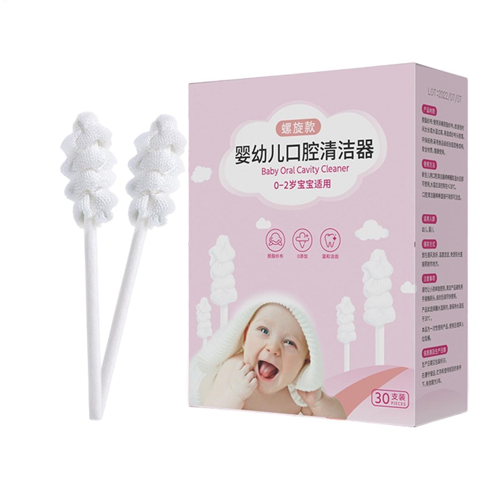 Baby Tongue Cleaner - Baby Oral Cleaner | Baby Tongue Scraper | Set of 30 Baby Teething Cleaning Sticks | Portable Gauze Toothbrush | Toddler Toothbrush for Tooth Mouth Cleaning for Baby