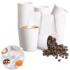 100 Pack Disposable 12 oz Coffee Cups, Leak-Free Food Safe Paper espresso Cups 12 oz, Coffee Cups, Hot Paper Coffee Cups 12oz, White Paper Cups for Cold and Hot Drinks view 1