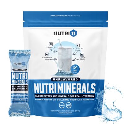 NUTRIMINERALS Hydration Electrolyte Powder Packets Sugar-Free Electrolytes with Vitamin B1 & Pink Himalayan Salt | Sodium, Potassium & Magnesium for Energy, Recovery & Hydration | 15 Stick Packs