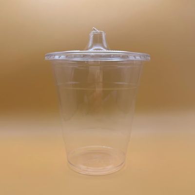24OZ Disposable Pet Cold Clear Cups with Sip Through Lids Perfect for Iced Coffee, Juices, Cocktails and Soda (100)
