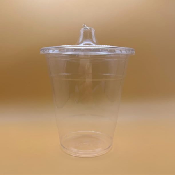 24OZ Disposable Pet Cold Clear Cups with Sip Through Lids Perfect for Iced Coffee, Juices, Cocktails and Soda (100)