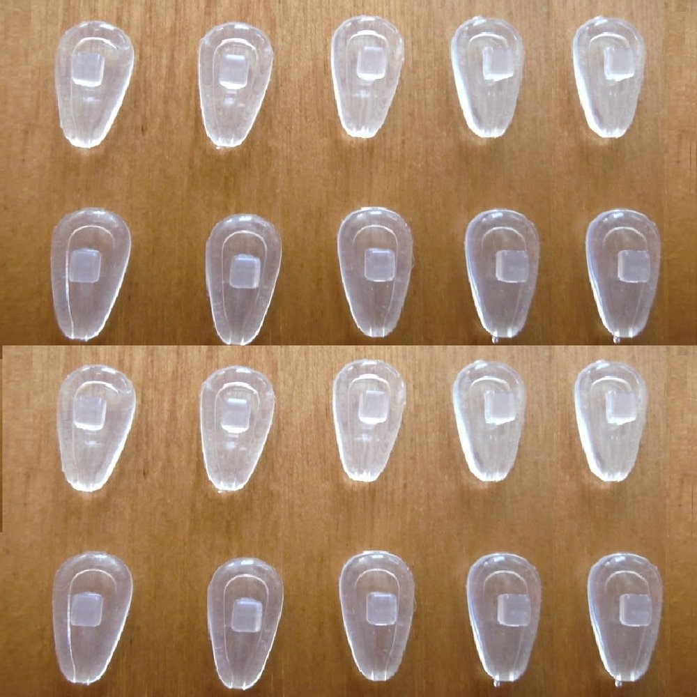 2 4 5 8 10 20 Pairs Soft Eyeglasses Nose Pads Screw in Or Push in Silicone Comfort Air Chamber Cushion Anti Slip Flexible Nose Pieces for Glasses Replacement Part Multi Selection.. (_ 10 Pairs Clear)