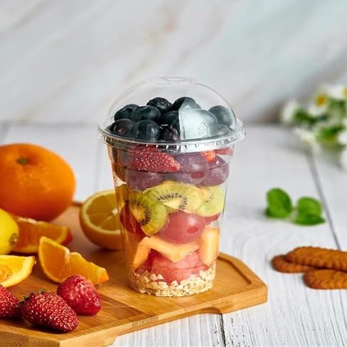 24OZ Disposable Pet Cold Clear Cups Perfect for Smoothies, Iced Coffee, Juices, Cocktails and Soda (200)