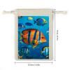QMNBTES Fishes Drawstring Gift Bags 8PCS Muslin Bags Drawstring Bags Muslin Bags Fabric Gift Bags Small Drawstring Bags Cloth Gift Bags Gift Wrap Bags Drawstring Gift Pouch view 2