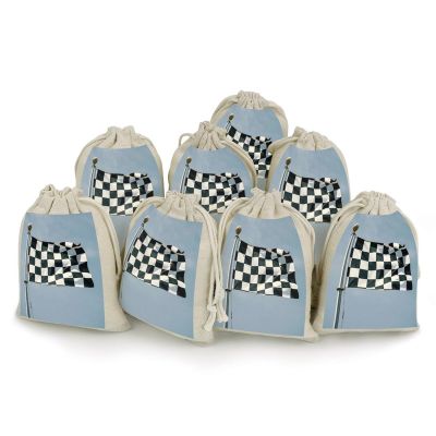 QMNBTES Checkered Flag Racing Drawstring Gift Bags 8PCS Muslin Bags Drawstring Bags Muslin Bags Fabric Gift Bags Small Drawstring Bags Cloth Gift Bags Gift Wrap Bags Drawstring Gift Pouch
