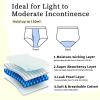 ShieldEase Washable Incontinence Underwear for Men - Cotton Leakproof Briefs with Fly, Front & Rear Urinary Leak Proof Panties, 150ml Absorbency (3 Pack, M, Black) view 2