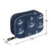 Pill Box 7 Day with Zipper Travel Pill Organizer Vitamin Supplement Medicine Holder for Family Business Camping Raccoon Moon Stars Dark Blue view 2