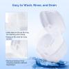 JMU Denture Bath Case with Strainer Basket Soaking Cup & Mouthguard Storage Container (White) view 3