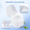 JMU Denture Bath Case with Strainer Basket Soaking Cup & Mouthguard Storage Container (White) view 4