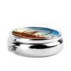 Small Pill Case 3 Compartments, Ferris Wheel Pill Box Daily Metal Portable Pill Organizer for Pocket Purse Travel Pillbox with Mirror Round Medicine Vitamin Holder Unique Gift view 4
