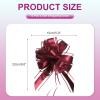 PATIKIL 6 Pcs Large Pull Bow Gift Wrapping, 9 Inch Ribbon Organza Wine Red Bows for Gift Wrapping Wedding Baskets Car view 2