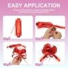 PATIKIL 6 Pcs Large Pull Bow Gift Wrapping, 9 Inch Ribbon Organza Wine Red Bows for Gift Wrapping Wedding Baskets Car view 3