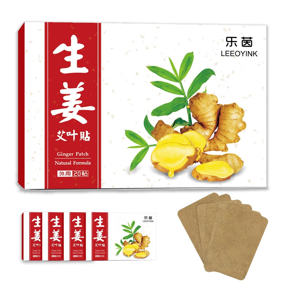 100pcs Ginger Patches Natural Heat Therapy with Mugwort for Back, Neck & Joint Discomfort Long-Lasting Warming Relief for Muscles & Joints 10 Hours Continuous Comfort