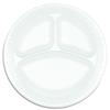 EcoQuality 9 inch 3 Compartment Disposable White Insulated Foam Heavy Duty Plates for Parties BBQs Catering Events Weddings Everyday Use Sturdy and Durable Design for Hot and Cold Foods (100) view 1