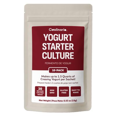 Coolinario Yogurt Starter Culture (10-Pack, 1.5g Sachets) Live Cultures for Homemade Yogurt | Creamy, Thick & Delicious | Regular or Greek Yogurt | Non-GMO, No Preservatives, Gluten Free