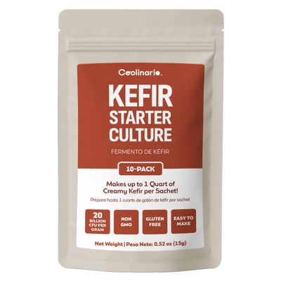 Coolinario Kefir Starter (10-Pack, 1.5g Sachets) Live Probiotic Cultures