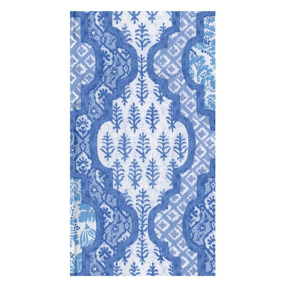 Caspari Provencale Cotton Blue Guest Towel Napkins - 15 Guest Towel Napkins per Pack, 4 Packs