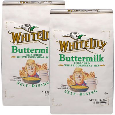White Lily Self-Rising Buttermilk Corn Meal, 2 lb Bag (Pack of 2)