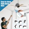 6 Pcs Cleaning Duster Kit with Extension Long Handle, Bendable Feather Duster Detachable Gap Duster Cleaner, Replaceable Dusters Washable Chenille Microfiber High Duster for Ceiling Fan Cobweb Blinds view 2