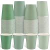 100 Pack Gradient Sage Green Paper Cups, 9oz Green Party Cups Disposable Baby Shower Paper Cup, Drinking Cup for Wedding Birthday Woodland Baby & Bridal Shower Picnic Barbecue Tea Party Supplies view 1
