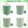 100 Pack Gradient Sage Green Paper Cups, 9oz Green Party Cups Disposable Baby Shower Paper Cup, Drinking Cup for Wedding Birthday Woodland Baby & Bridal Shower Picnic Barbecue Tea Party Supplies view 2