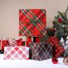 BIOBROWN Christmas Wrapping Paper 4 Rolls - Tartan Plaid Design for Holiday view 2