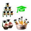 hhdatc 24 Pcs Mini Graduation Cap Decorations Graduation Cap Topper Black Grad Hats with Green Tassels for Cupcake Toppers, Bottle Decor,Congrats Party Favors and Class of 2025 Celebrations view 1