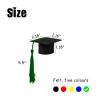 hhdatc 24 Pcs Mini Graduation Cap Decorations Graduation Cap Topper Black Grad Hats with Green Tassels for Cupcake Toppers, Bottle Decor,Congrats Party Favors and Class of 2025 Celebrations view 2