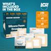 20 CT Silicone Foam Dressing 4x4, 3x3, 2x2 - Sterile Silicone Bandages for Wounds - Adhesive Pressure Sore Bed SOR Bandages - Square Dressing for Wounds and Injury Care by Livaclean Health view 2