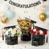 Chunful 3 Pcs Graduation Flower Boxes 2026 Graduation Cap Gift Boxes with Drawer Double Layers Graduate Candy Treat Cases Grad Floral Centerpieces Container for Class of 2026 Party Favor Supplies view 1