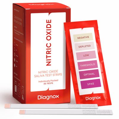 Diagnox Nitric Oxide Test Strips Individually Packed Saliva Test - Nitric Oxide Indicator Strips for Wellness, Cardiovascular Health, Vitality, Performance & Mens Health 30 Tests